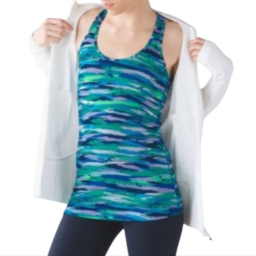 LULULEMON ATHLETICA Cool Racerback Seven Wonders Multicolor Athletic Tank Top